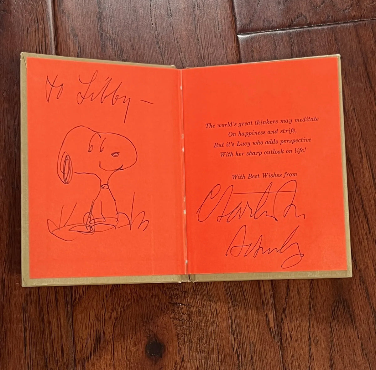 CHARLES M. SCHULZ * PSA/DNA * AUTOGRAPH Drawing SNOOPY Signed Sketch * Lucy Book