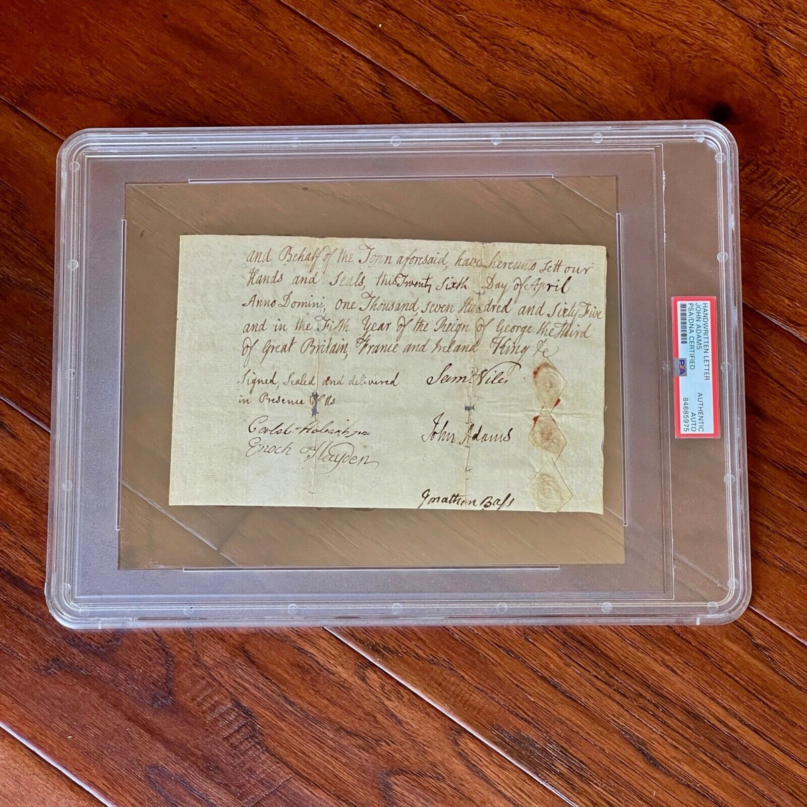 JOHN ADAMS * PSA/DNA * Handwritten Autograph Document Mentions George III Signed
