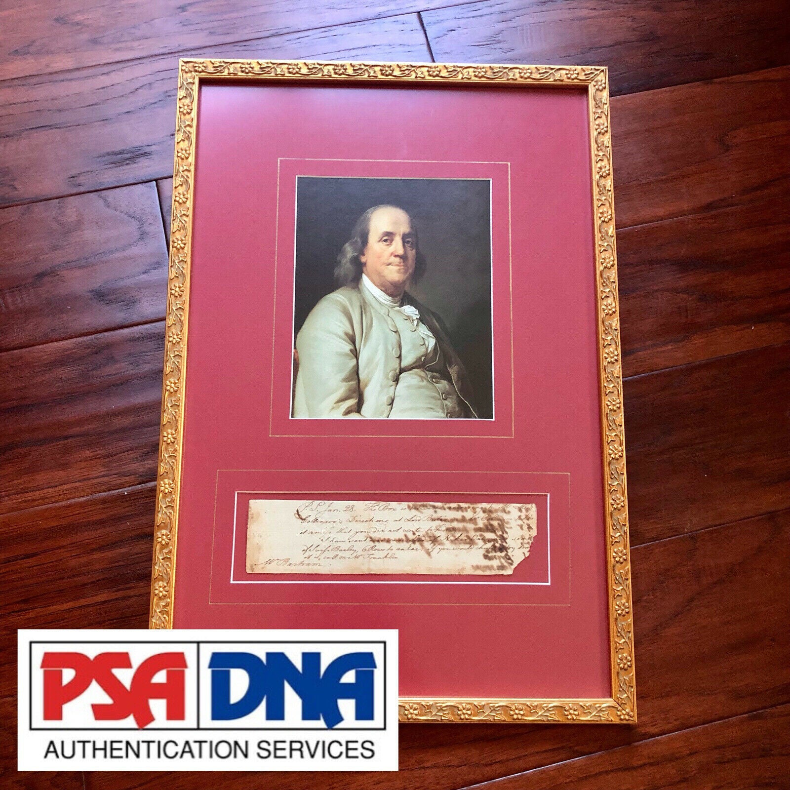 BENJAMIN FRANKLIN * PSA/DNA * Signed Handwritten Autograph RE: Box To George III