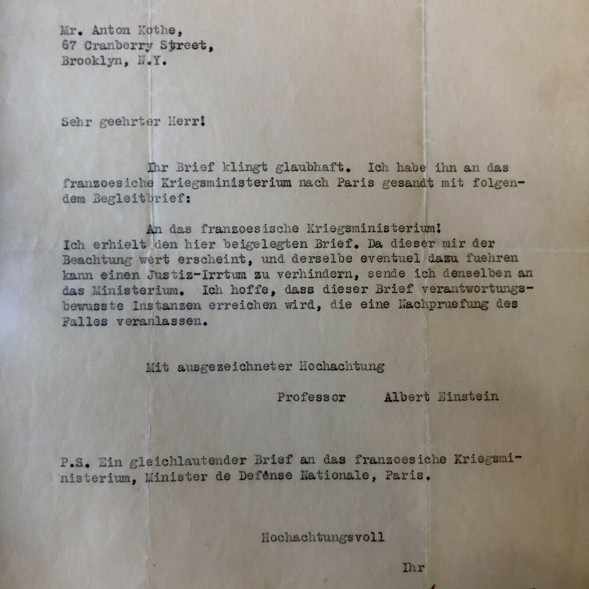 ALBERT EINSTEIN * JSA LOA * Autograph Letter Signed While Fleeing Nazi Germany