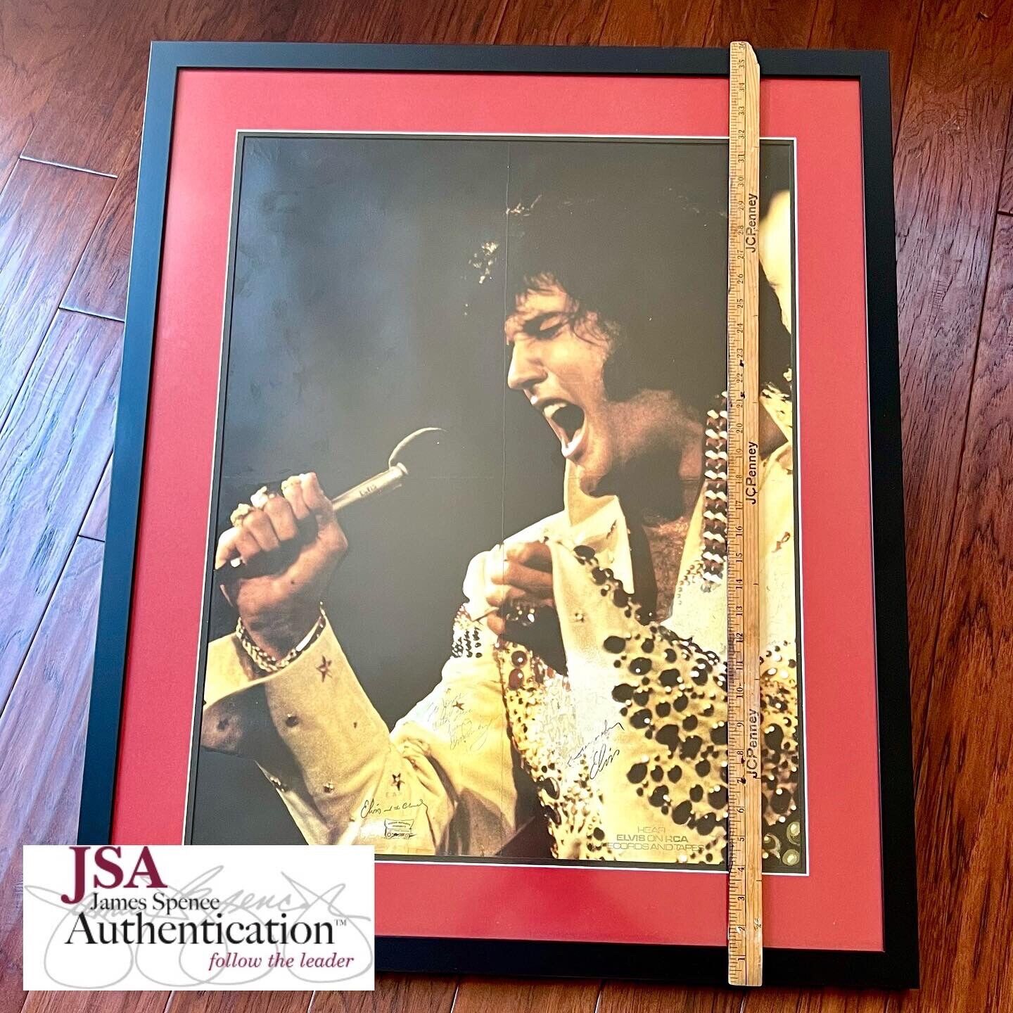 ELVIS PRESLEY * JSA & EPPERSON COA * Signed XXL Concert Poster Autograph Display