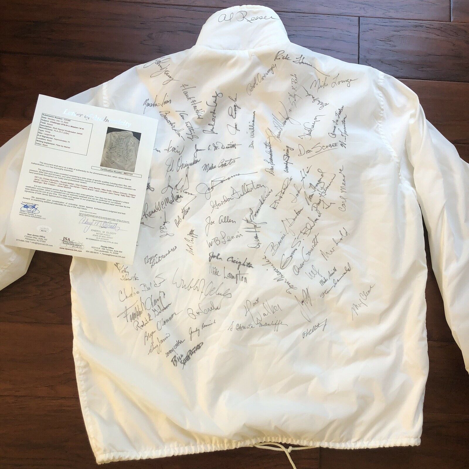 CHALLENGER STS-51L * JSA LOA * Autograph Crew Signed Jacket * 70 Astronauts