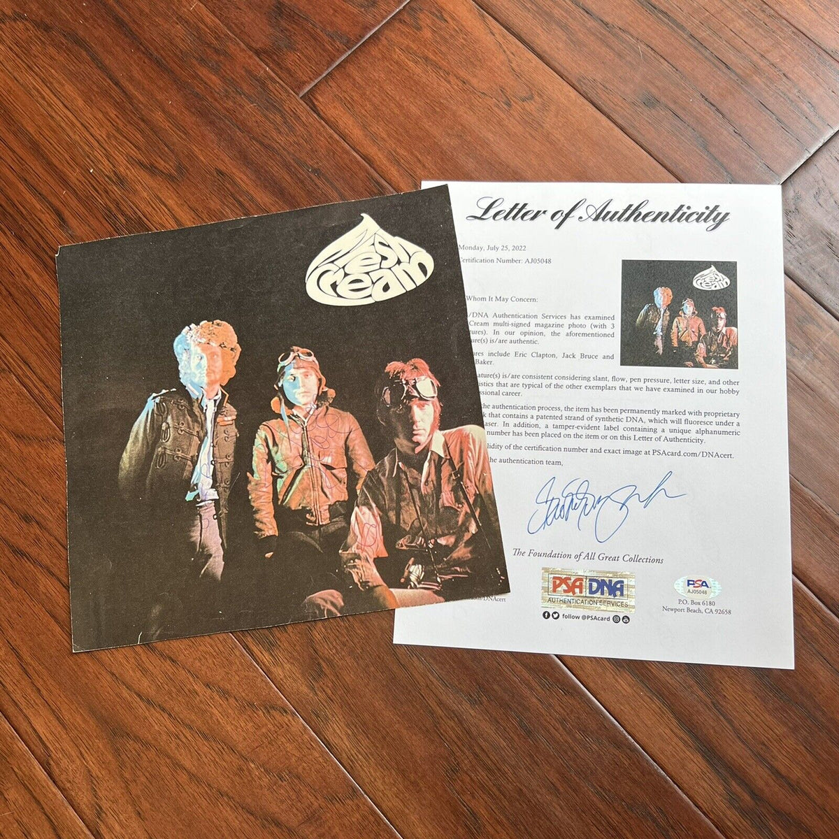 CREAM * PSA/DNA * Eric Clapton Jack Bruce Autograph Signed Album Print Fresh