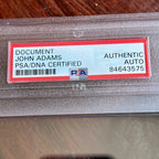 JOHN ADAMS * PSA/DNA * Handwritten Autograph Document Mentions George III Signed