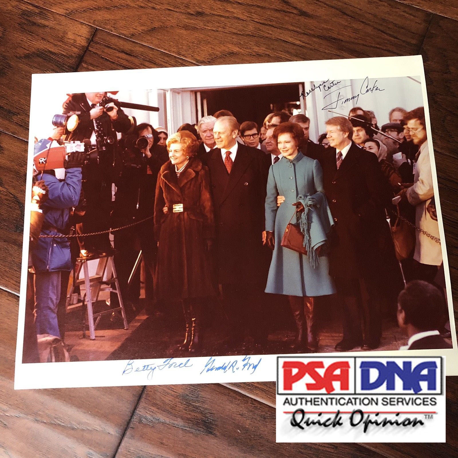 Jimmy & Rosalynn Carter * Gerald & Betty Ford * Autograph Photo Signed PSA/DNA