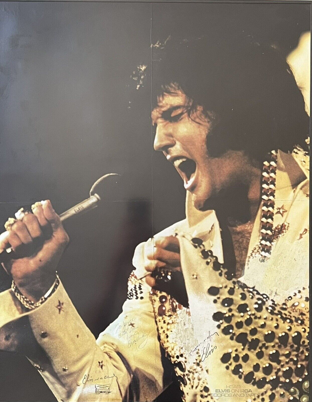ELVIS PRESLEY * JSA & EPPERSON COA * Signed XXL Concert Poster Autograph Display