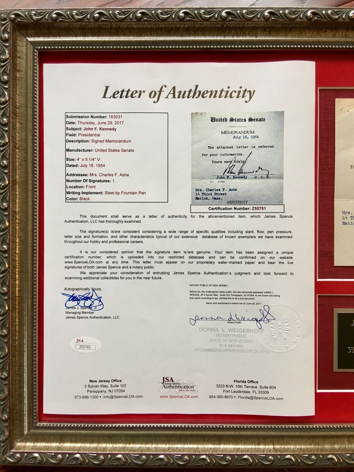 JOHN F. KENNEDY * JSA COA * Scarce Authentic JFK AUTOGRAPH Signed *
