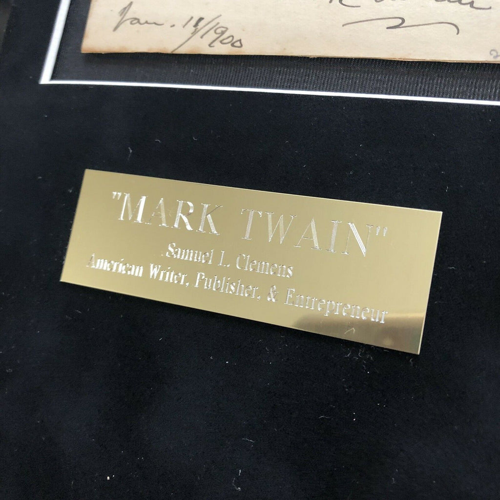 MARK TWAIN / SAMUEL L. CLEMENS * BAS Beckett LOA * Hand Signed Autograph Quote *