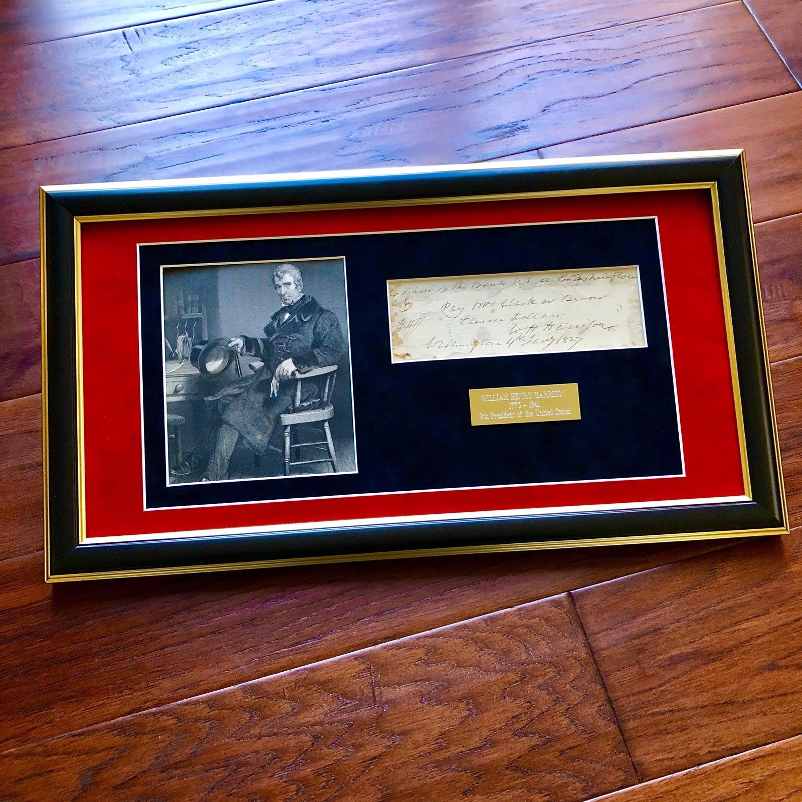 WILLIAM HENRY HARRISON * Authentic HANDWRITTEN Autograph Check SIGNED *