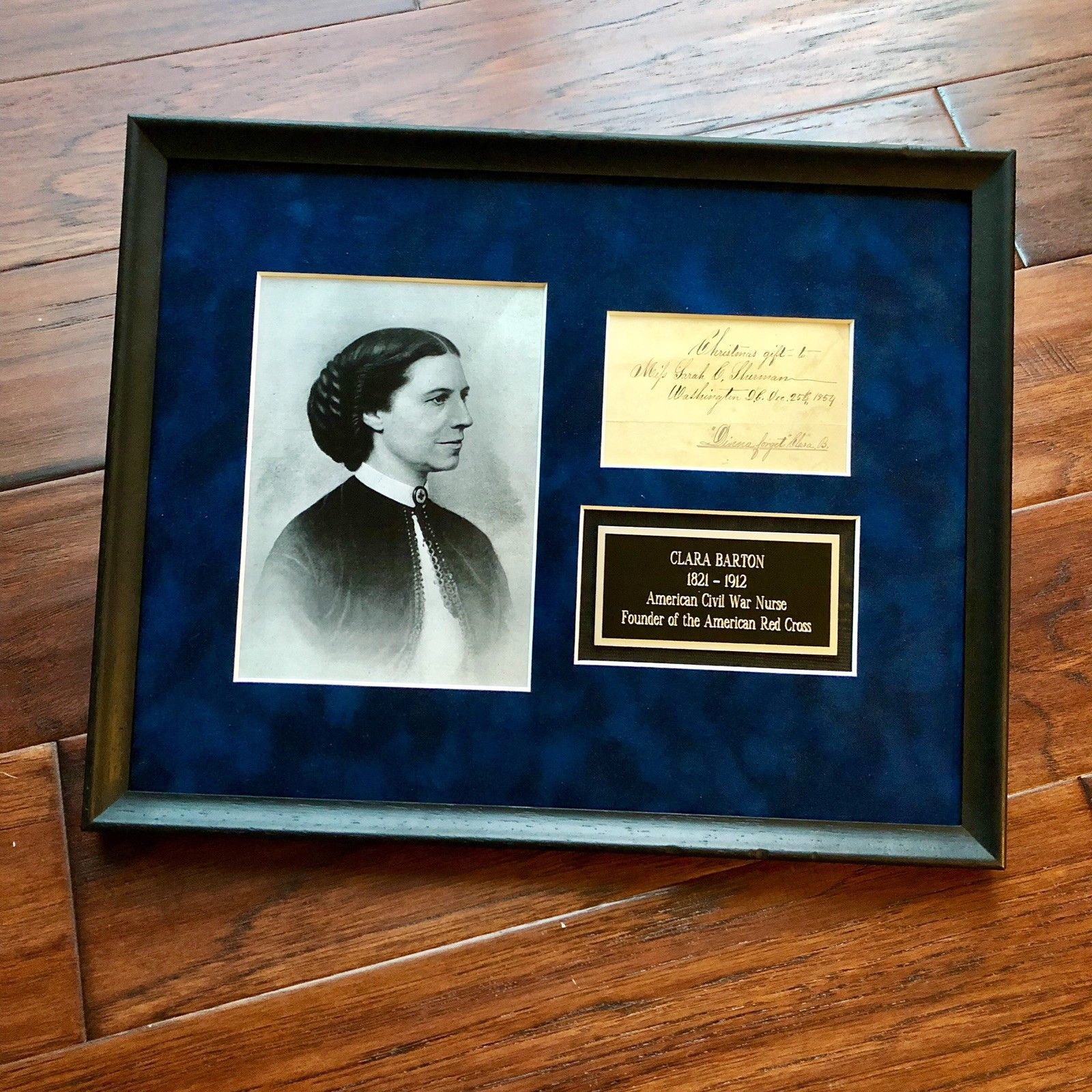 CLARA BARTON * EARLY * Authentic AUTOGRAPH Christmas Day Card SIGNED * Red Cross