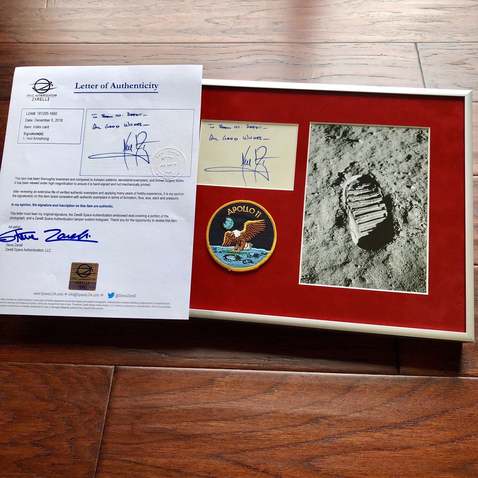 NEIL ARMSTRONG * PSA/DNA Zarelli LOA * Signed Index Card * Apollo 11 Autograph