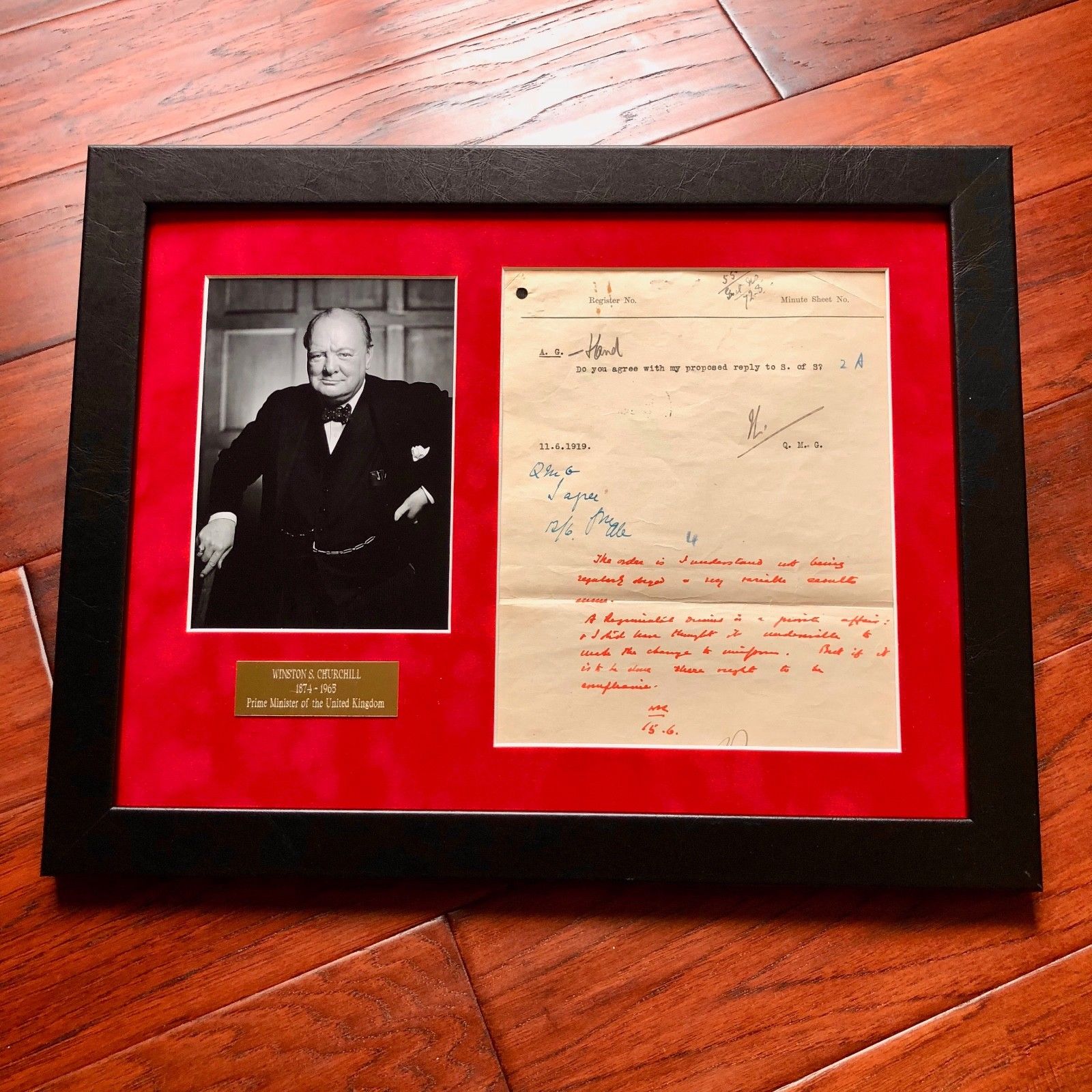 WINSTON S. CHURCHILL * PSA/DNA * Authentic Handwritten AUTOGRAPH Note SIGNED
