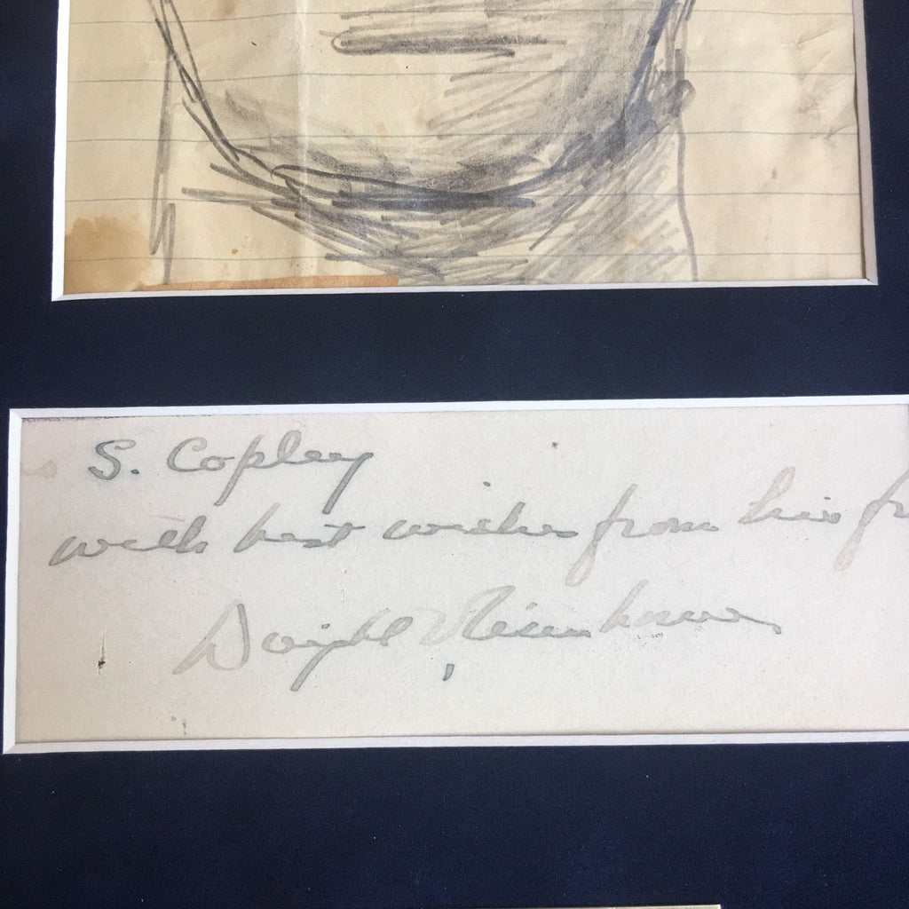 DWIGHT EISENHOWER * JSA COA * President Self Portrait Sketch * AUTOGRAPH Signed