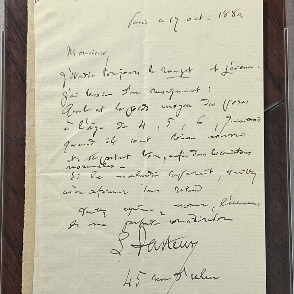 LOUIS PASTEUR * PSA/DNA * Autograph Letter Testing His Vaccine for Pigs Signed