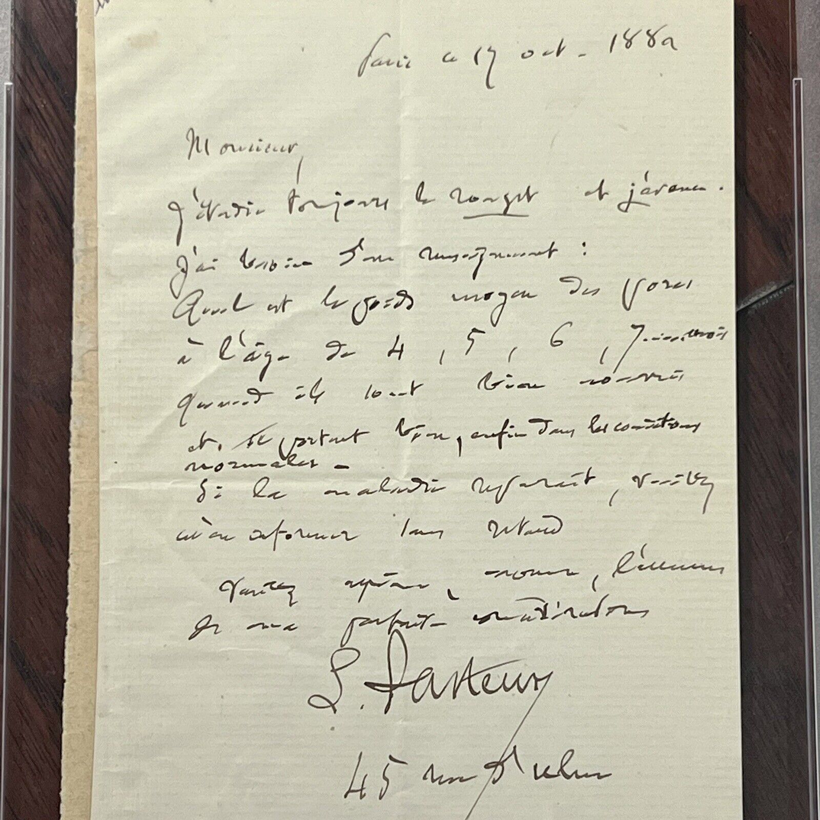 LOUIS PASTEUR * PSA/DNA * Autograph Letter Testing His Vaccine for Pigs Signed