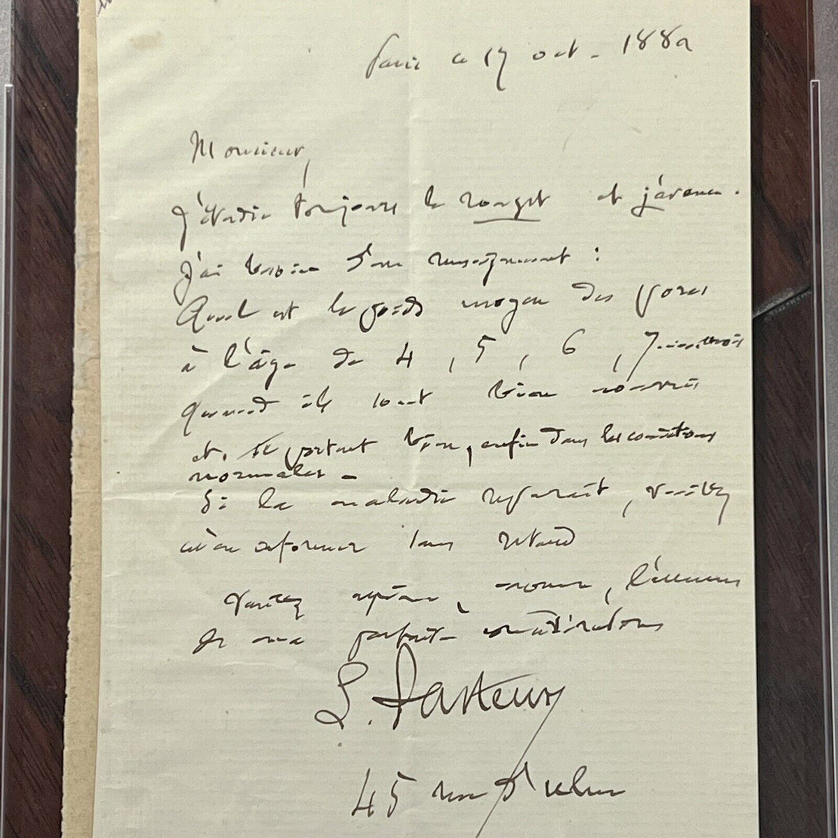 LOUIS PASTEUR * PSA/DNA * Autograph Letter Testing His Vaccine for Pigs Signed