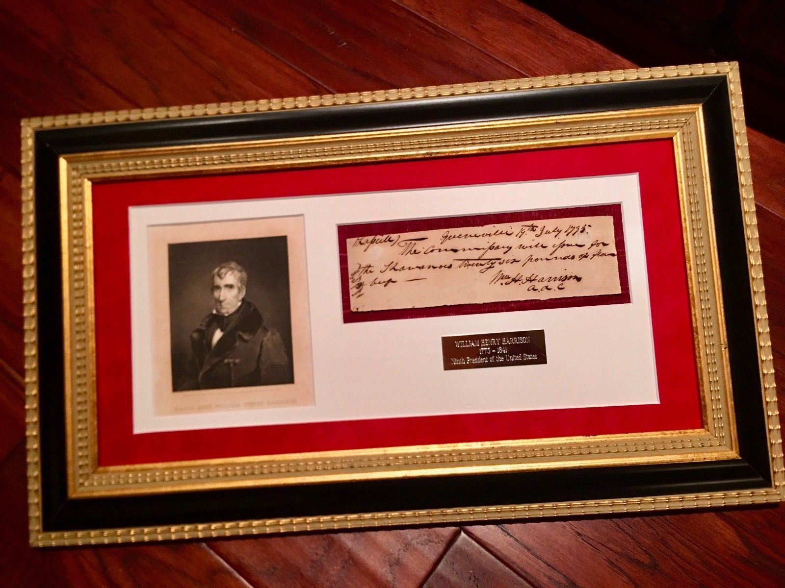 WILLIAM HENRY HARRISON * Scarce AUTOGRAPH Note SIGNED * President * COA