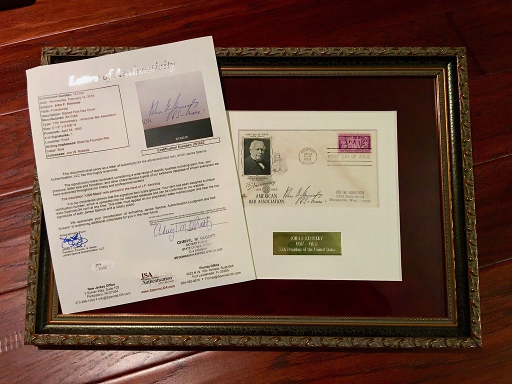 JOHN F. KENNEDY * JSA COA * Scarce "USS Mass" AUTOGRAPH Signed * President