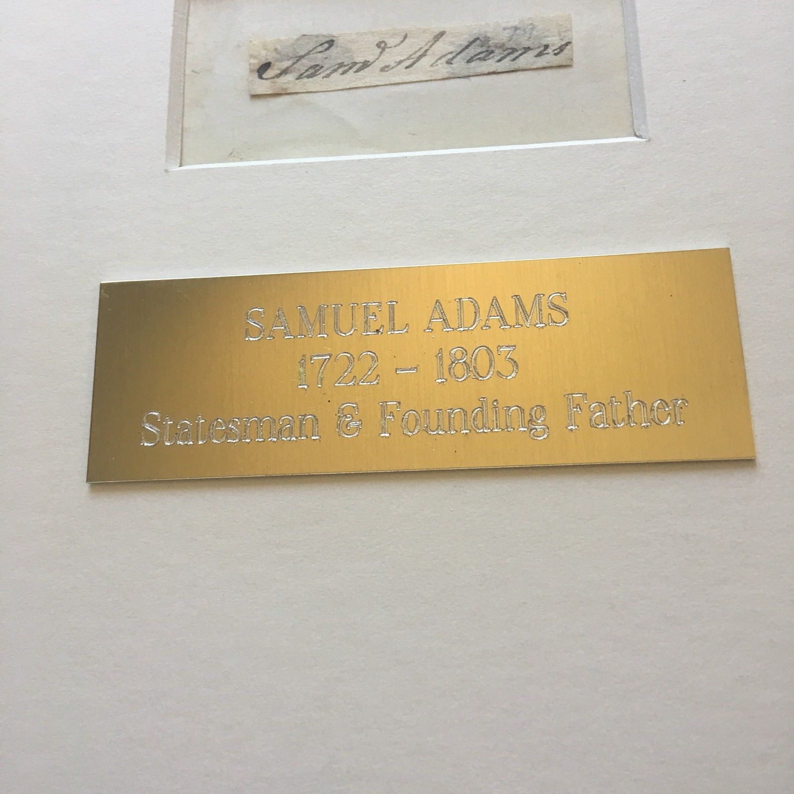 SAMUEL ADAMS * Scarce AUTOGRAPH Cut Signature SIGNED * Declaration Independence