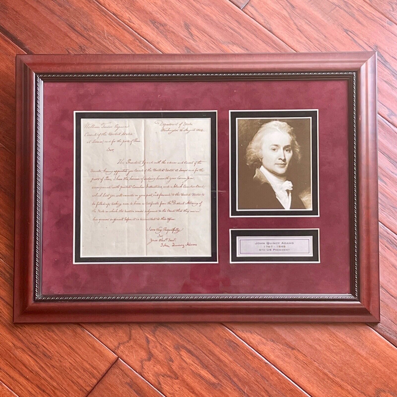 JOHN QUINCY ADAMS * JSA * Autograph Diplomatic Commission Letter Signed * Peru
