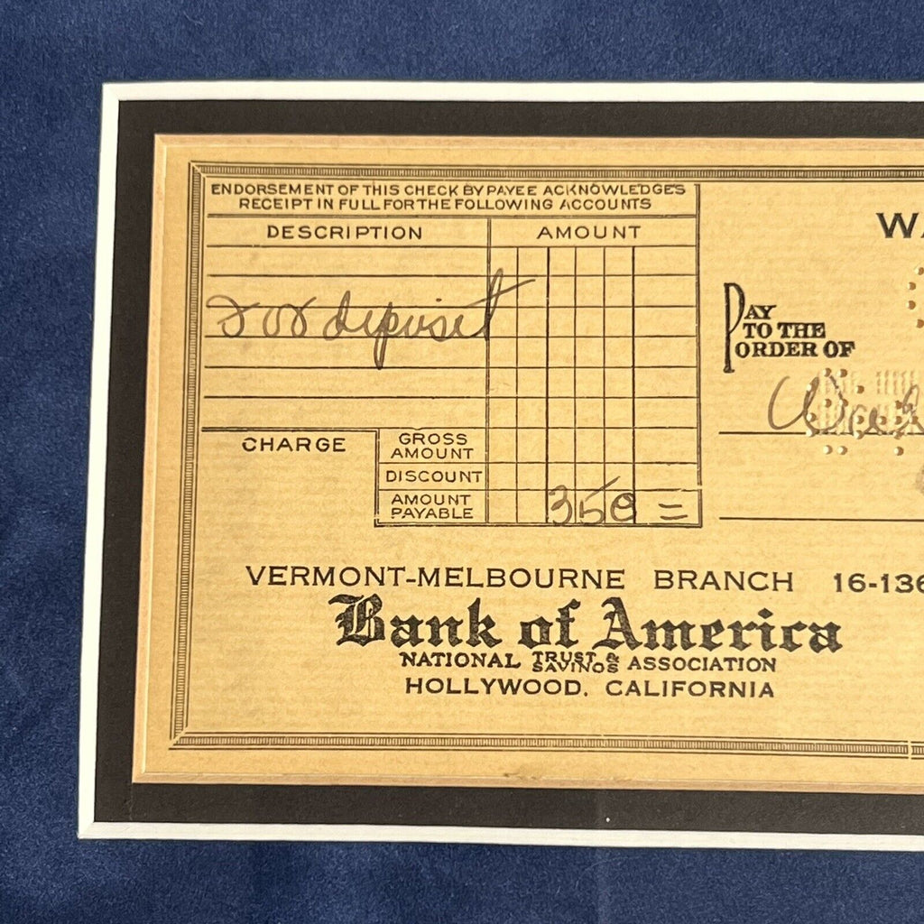 WALT DISNEY * JSA LOA * Autograph Check Signed Full Signature Display