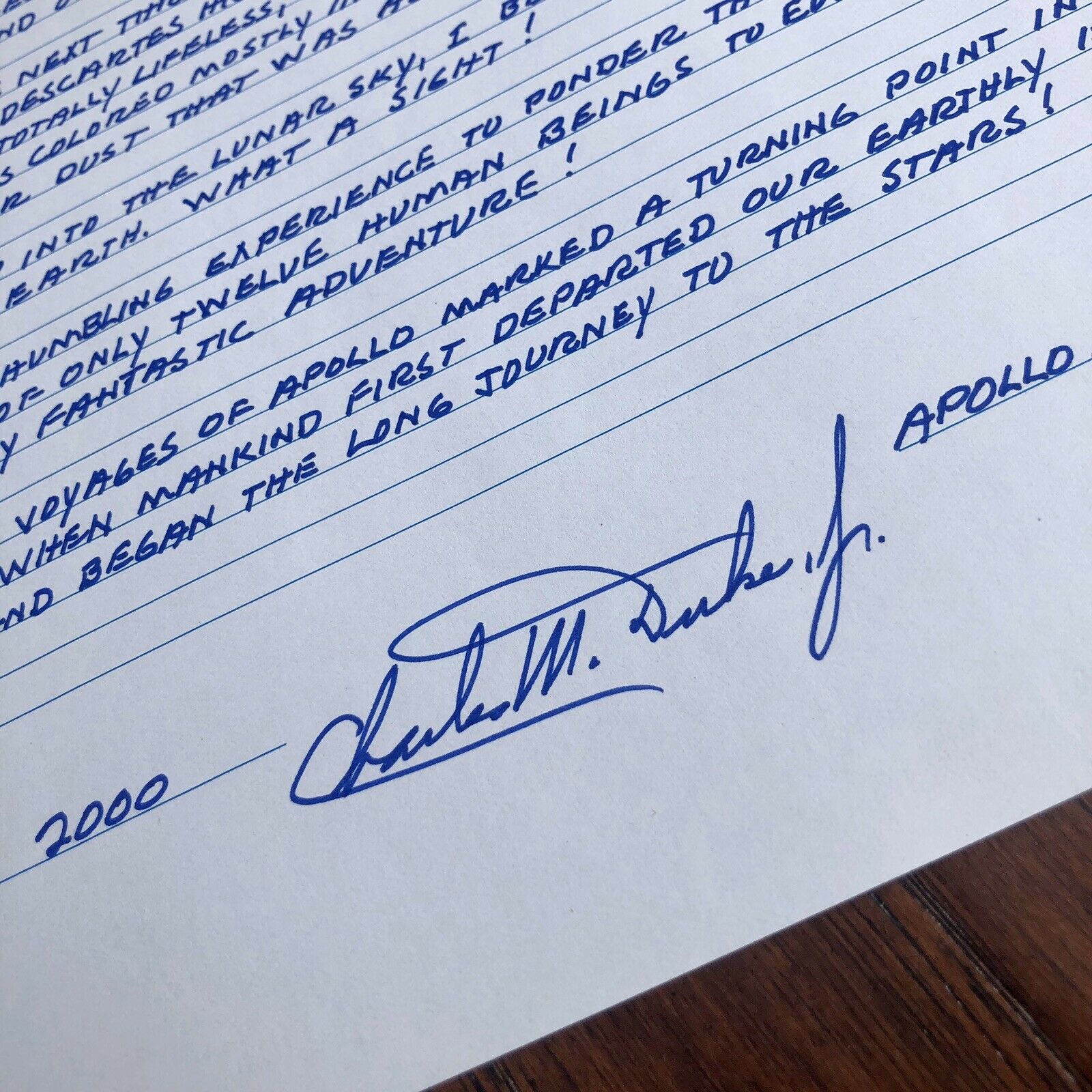 CHARLIE DUKE * JSA LOA * Lunar Voyager Autograph Letter Signed * Apollo 16