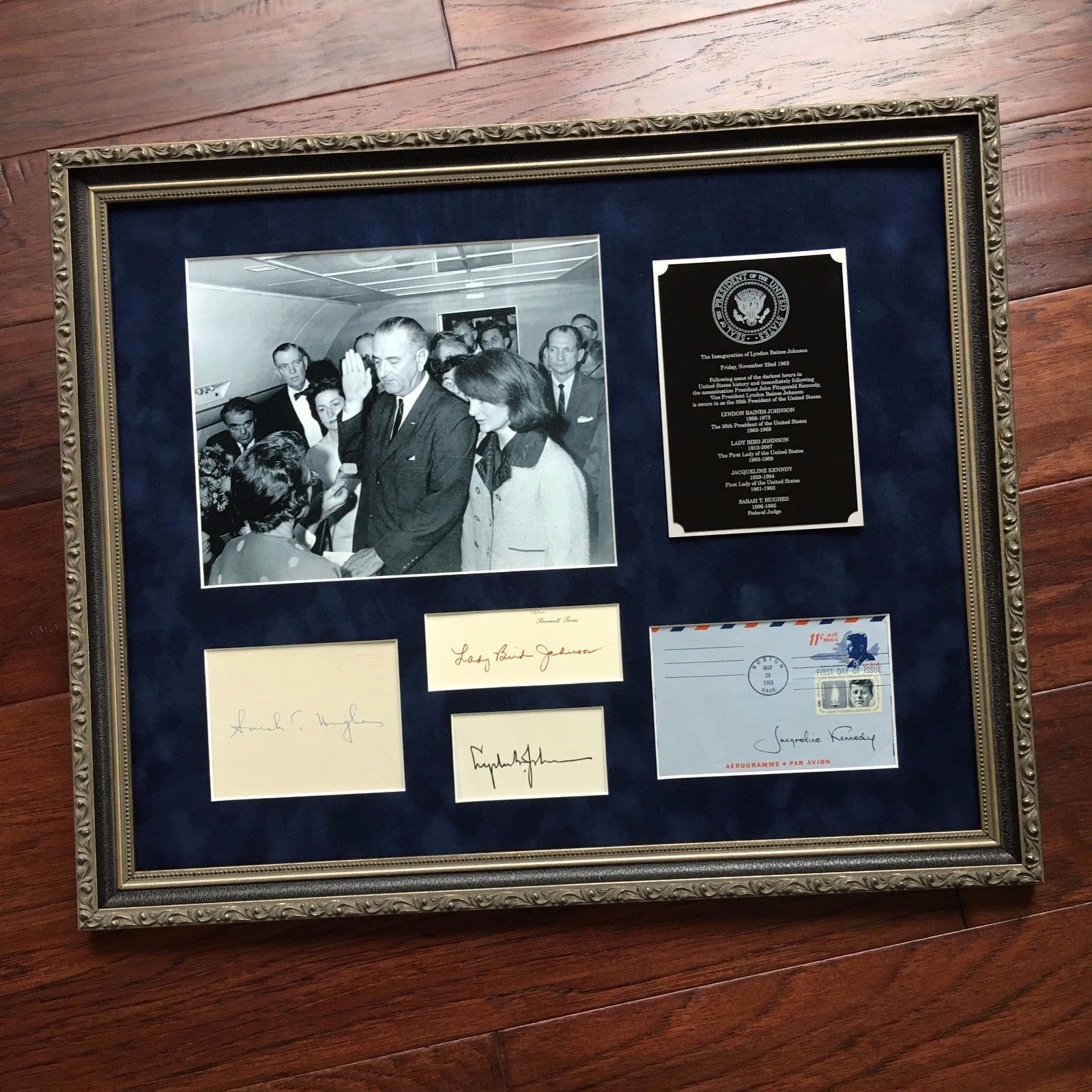 President LYNDON JOHNSON * Autograph JACQUELINE KENNEDY SIGNED * Lady Bird JFK