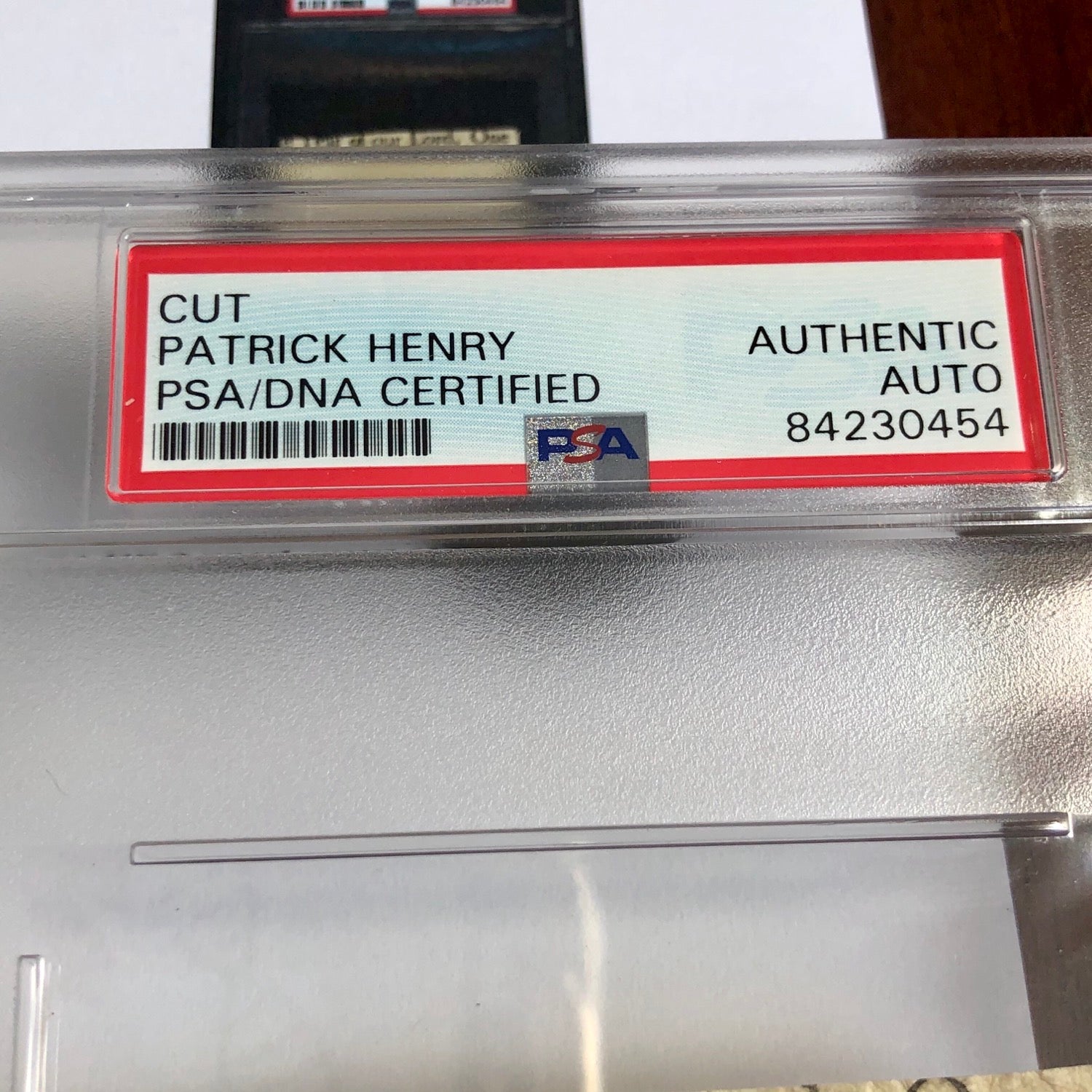 PATRICK HENRY * PSA/DNA * Encapsulated Autograph Cut From Land Grant Signed *