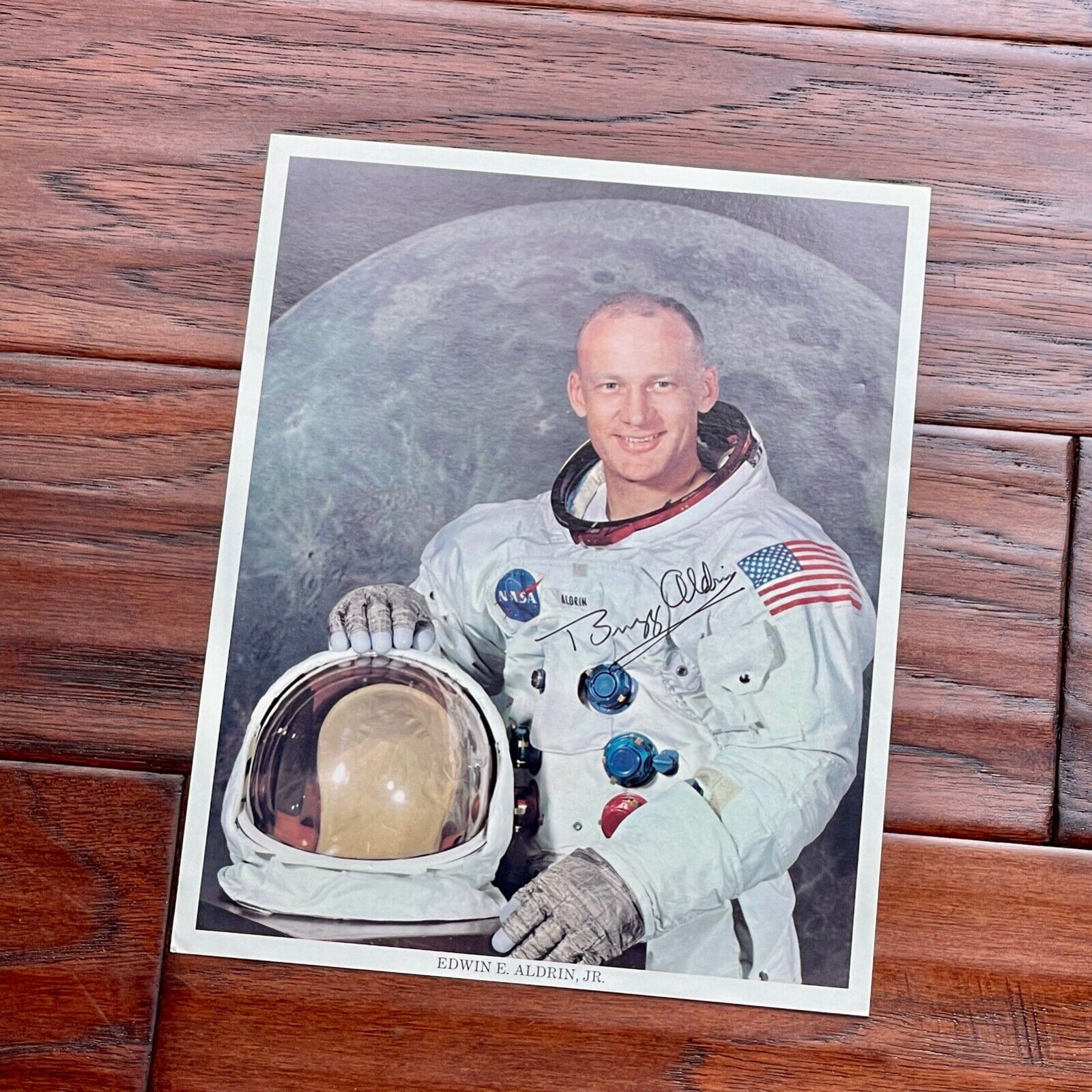 BUZZ ALDRIN * ZARELLI * Uninscribed Autograph Space Suit Photo SIGNED NASA Litho
