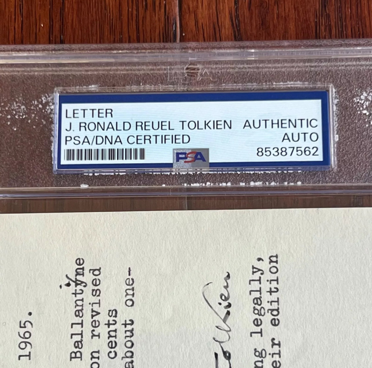 J.R.R. TOLKIEN * PSA/DNA * Autograph Typed Letter Re: LORD OF THE RINGS Signed
