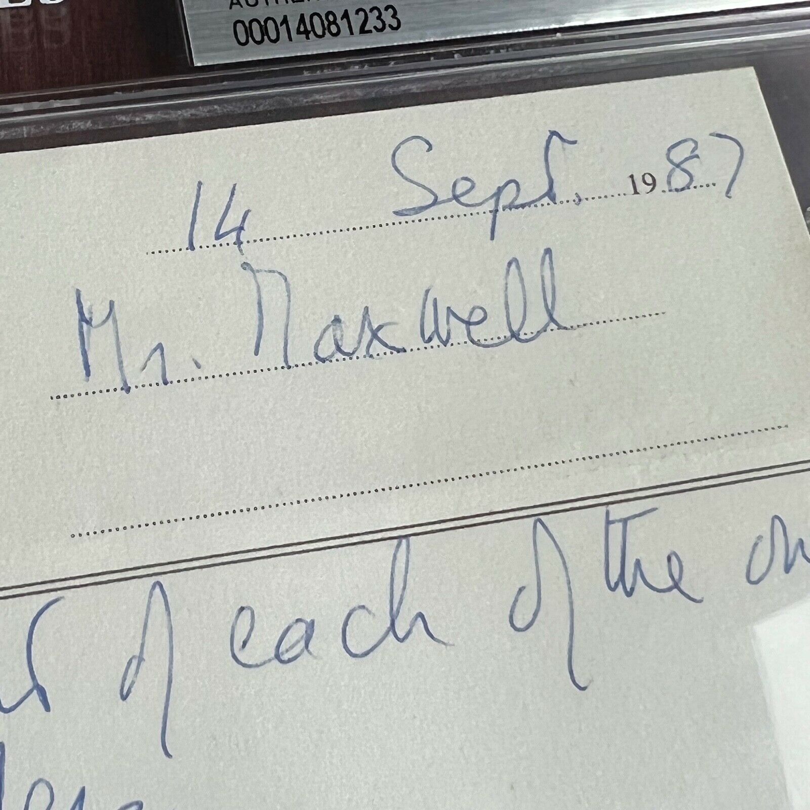 QUEEN ELIZABETH II * BAS * Hand Written AUTOGRAPH "From The Queen" Note SIGNED