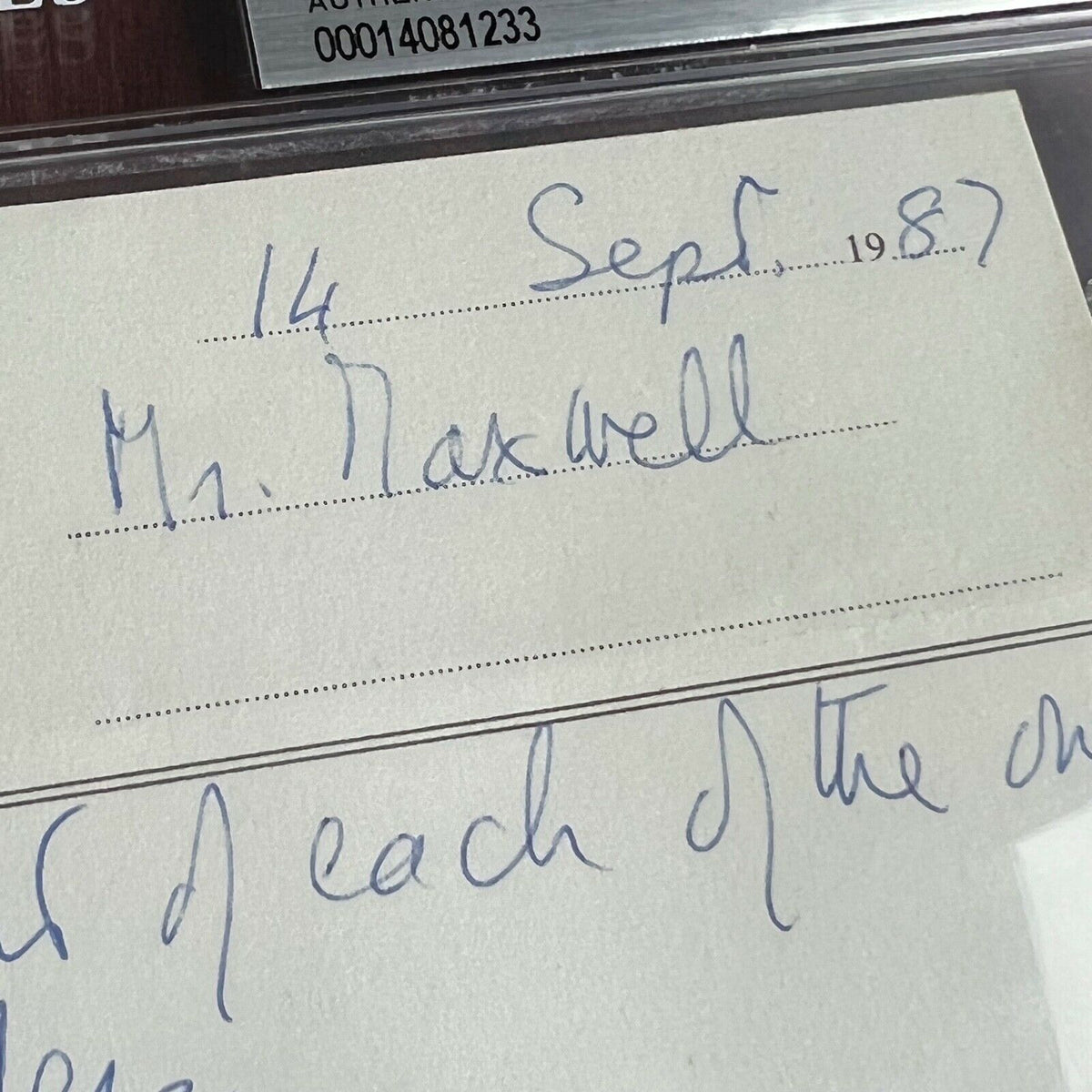 QUEEN ELIZABETH II * BAS * Hand Written AUTOGRAPH "From The Queen" Note SIGNED