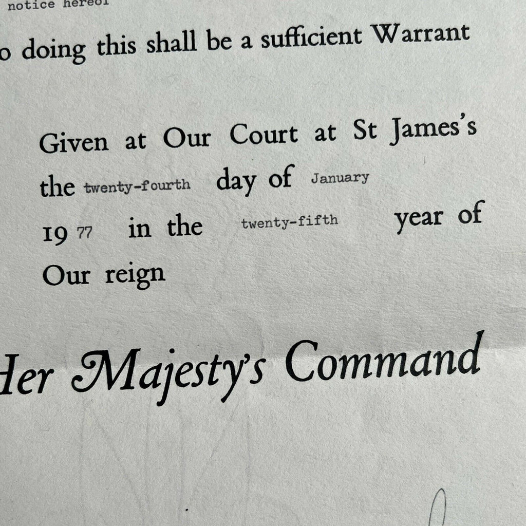 QUEEN ELIZABETH II * JSA LOA * Hand Signed Royal Pardon Document Autograph