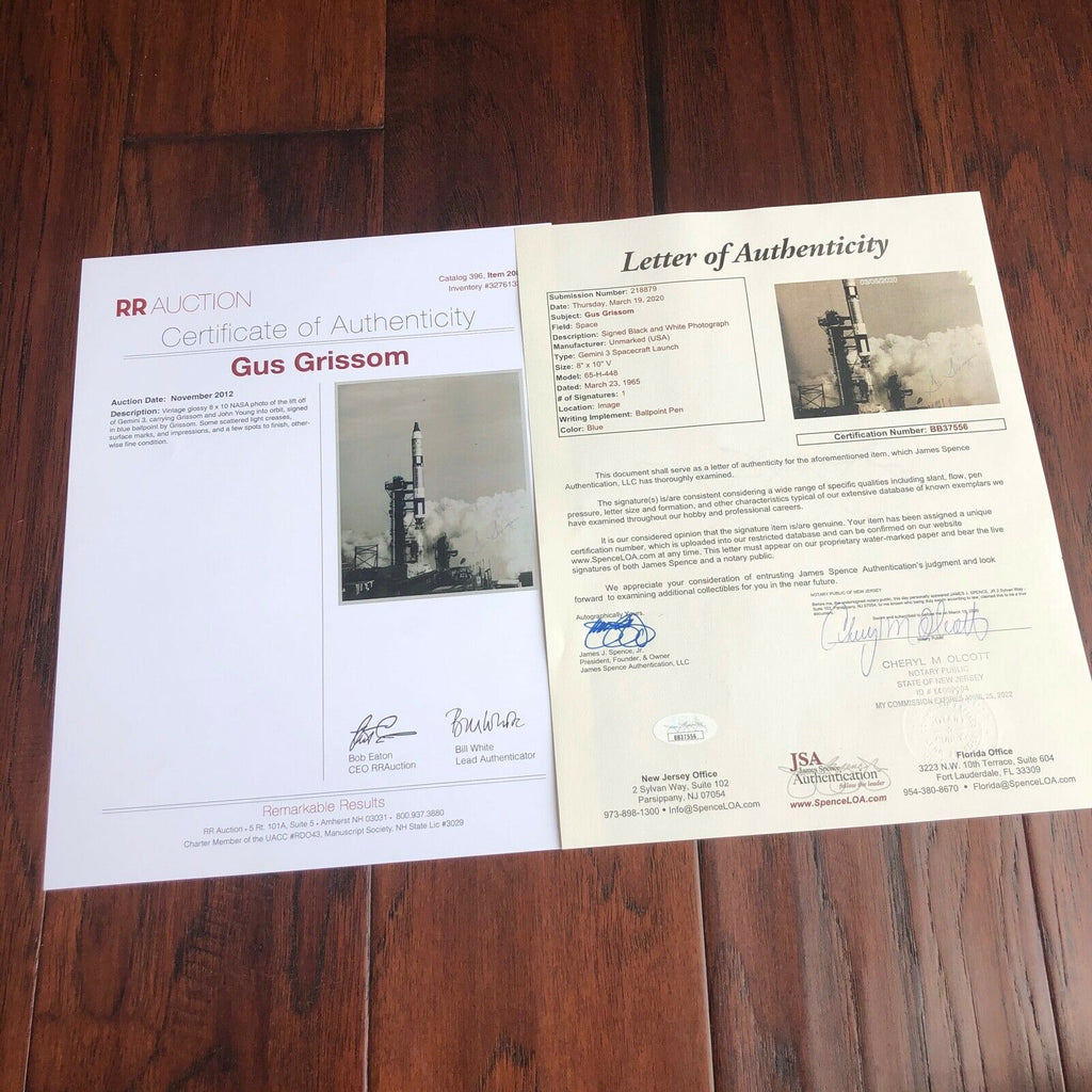 Gus Grissom * JSA * Scarce GEMINI 3 Rocket AUTOGRAPH Photo SIGNED * Apollo 1