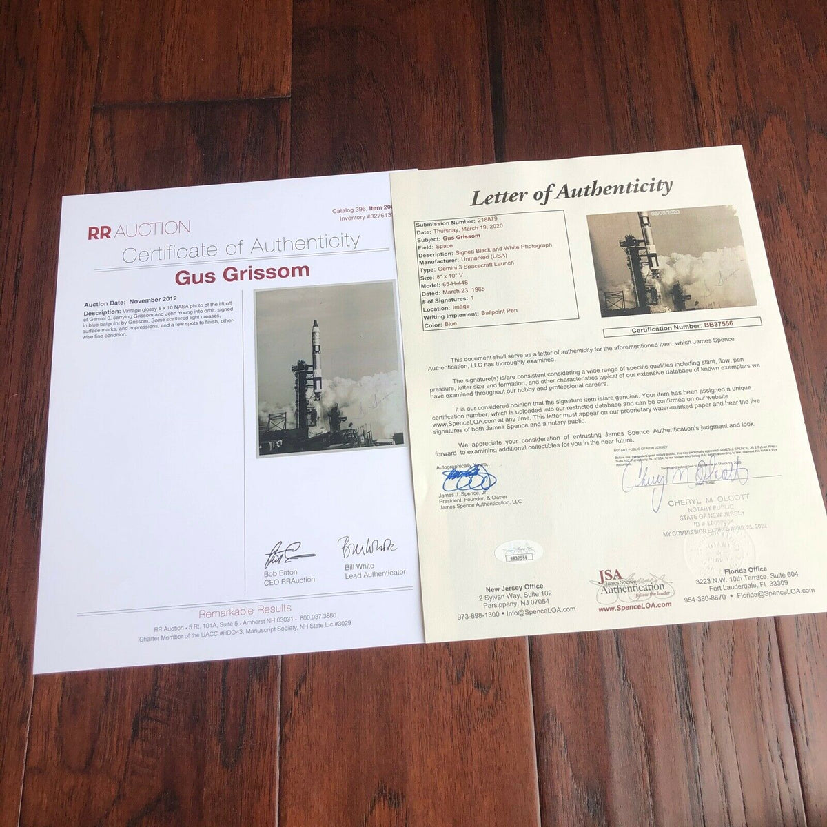 Gus Grissom * JSA * Scarce GEMINI 3 Rocket AUTOGRAPH Photo SIGNED * Apollo 1