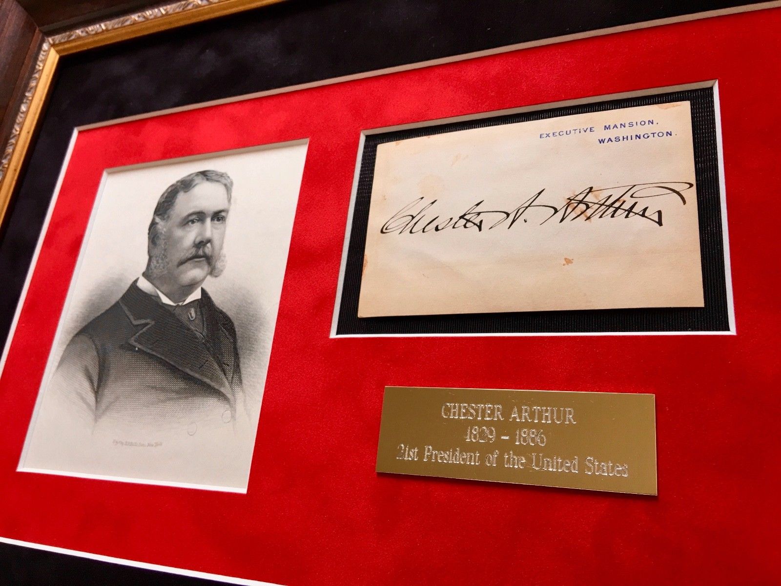 CHESTER A. ARTHUR * AUTOGRAPH White House * EXECUTIVE MANSION Card SIGNED