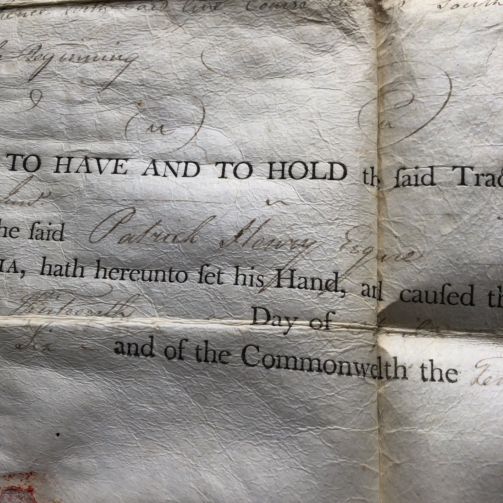 PATRICK HENRY * Signed Land Grant to Friend of GEORGE WASHINGTON * Autograph