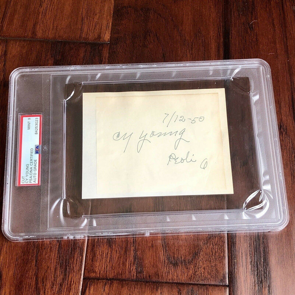 CY YOUNG * PSA/DNA Slab Mint 9 * Autograph Encapsulated Card Signed * Baseball