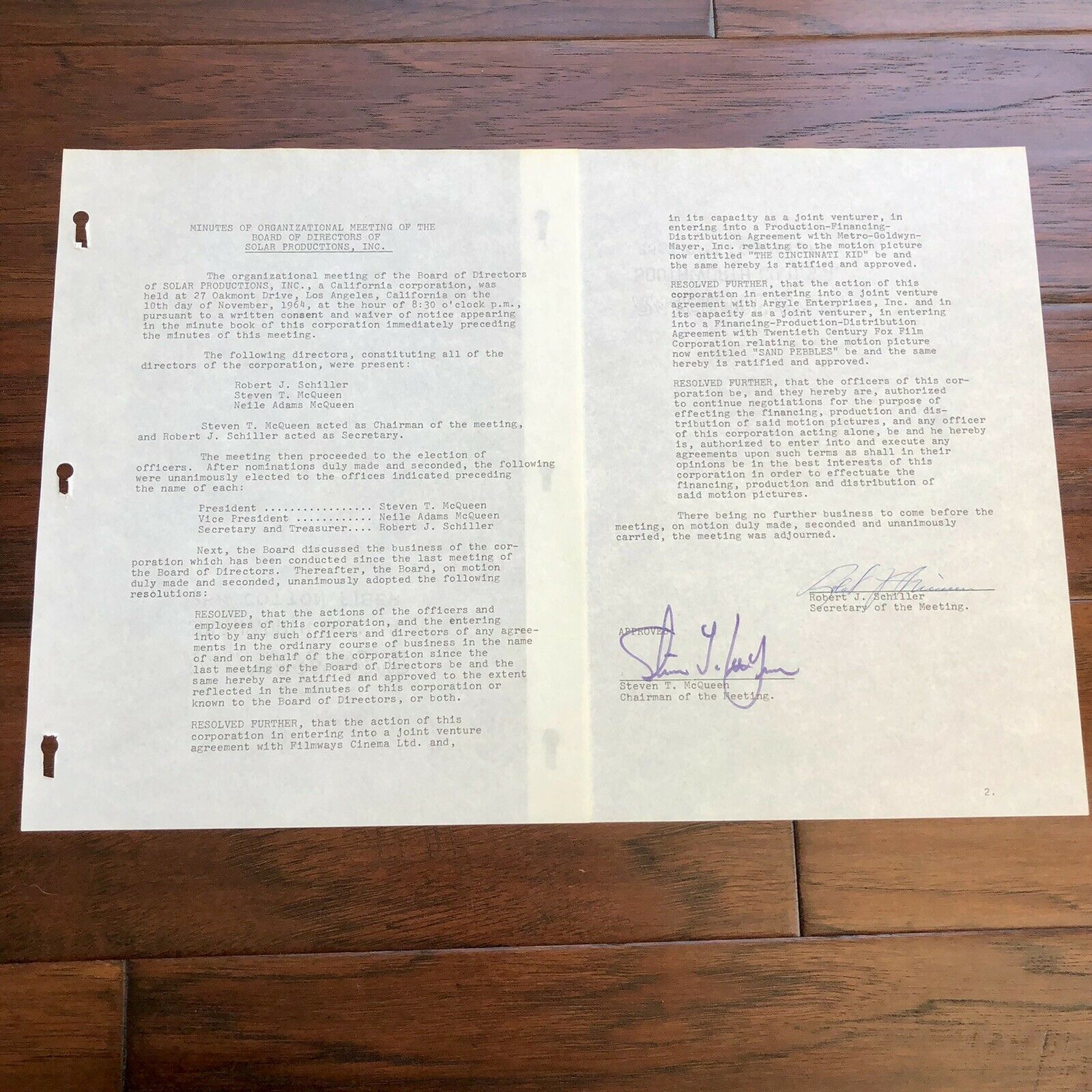 STEVE MCQUEEN * JSA LOA * Signed Production Contract Autograph * Bullit Actor