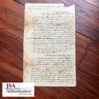 JOHN HANCOCK * JSA * Handwritten Draft Reinforcing Troops * No Autograph Signed