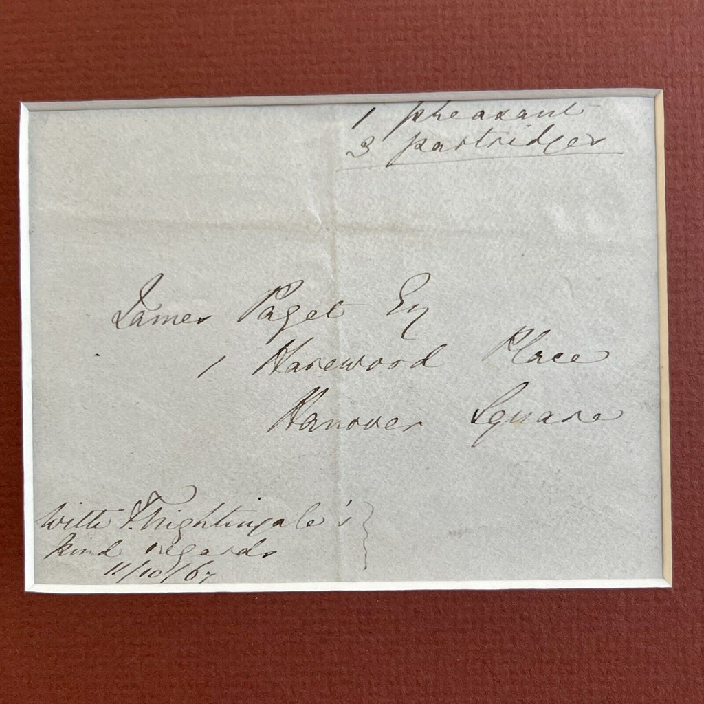 FLORENCE NIGHTINGALE * JSA * Autograph Envelope Signed to Founding Pathologist