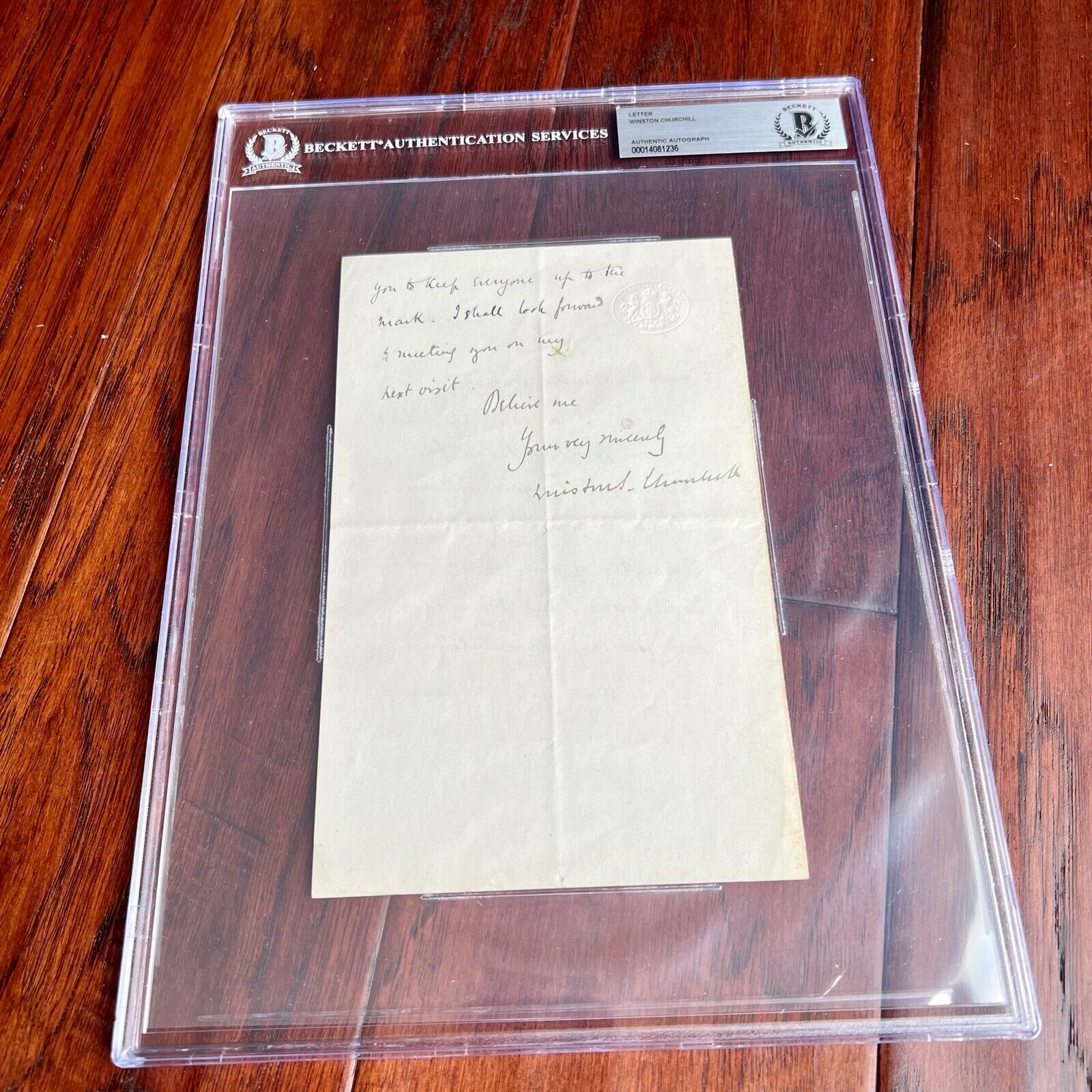 WINSTON S.CHURCHILL * BAS * AUTOGRAPH Letter SIGNED * Beckett