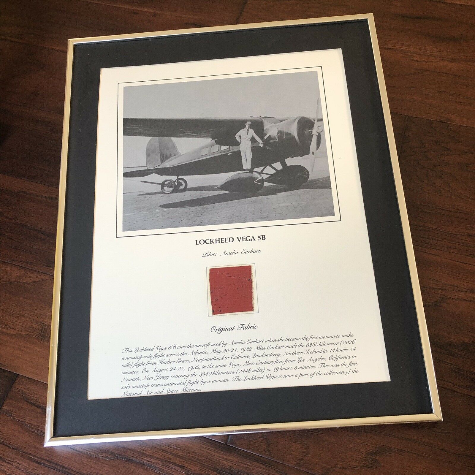 AMELIA EARHART * Original Flown Vega 5B Fabric * From Smithsonian Institute