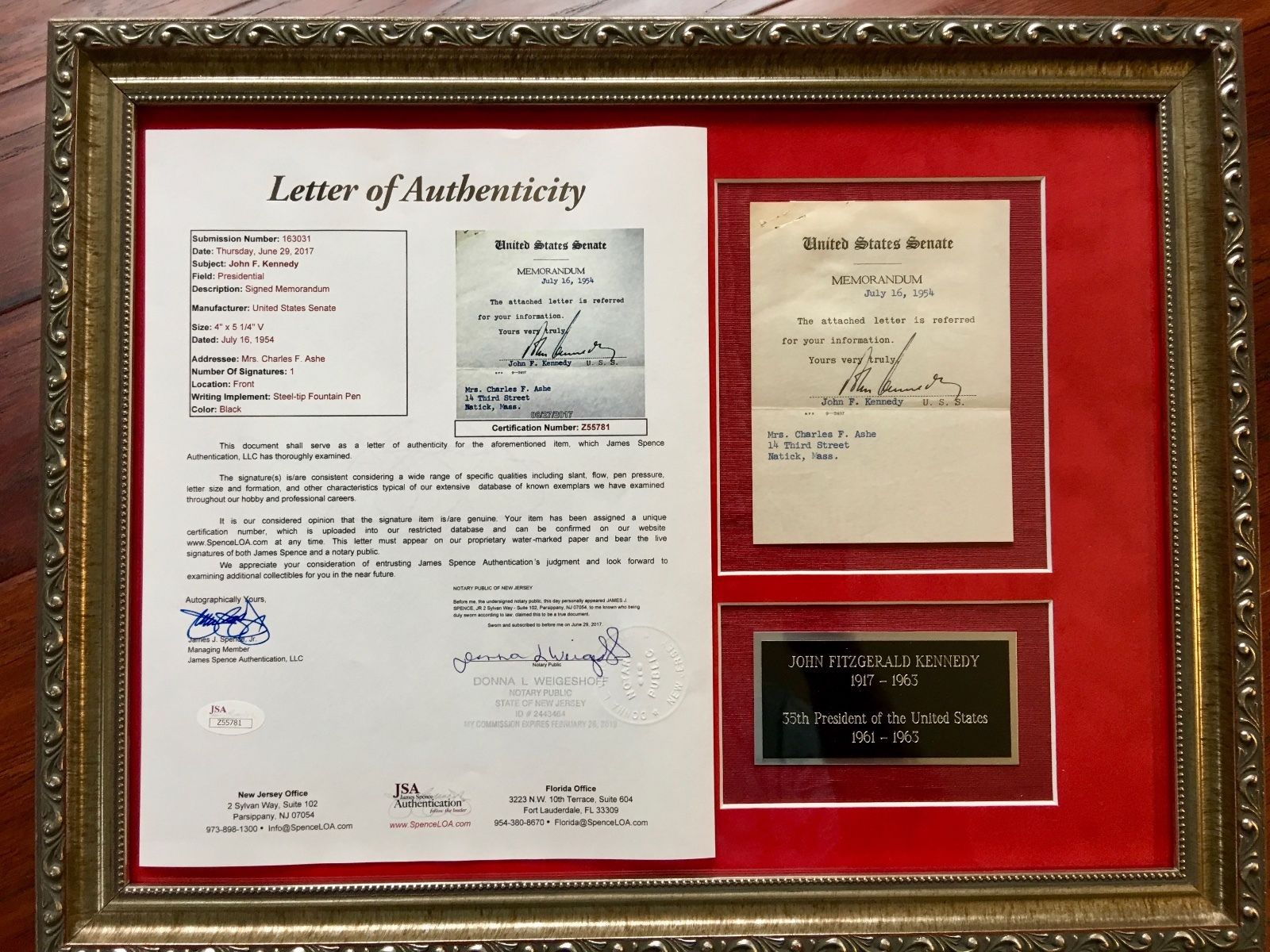JOHN F. KENNEDY * JSA COA * Scarce Authentic JFK AUTOGRAPH Signed *