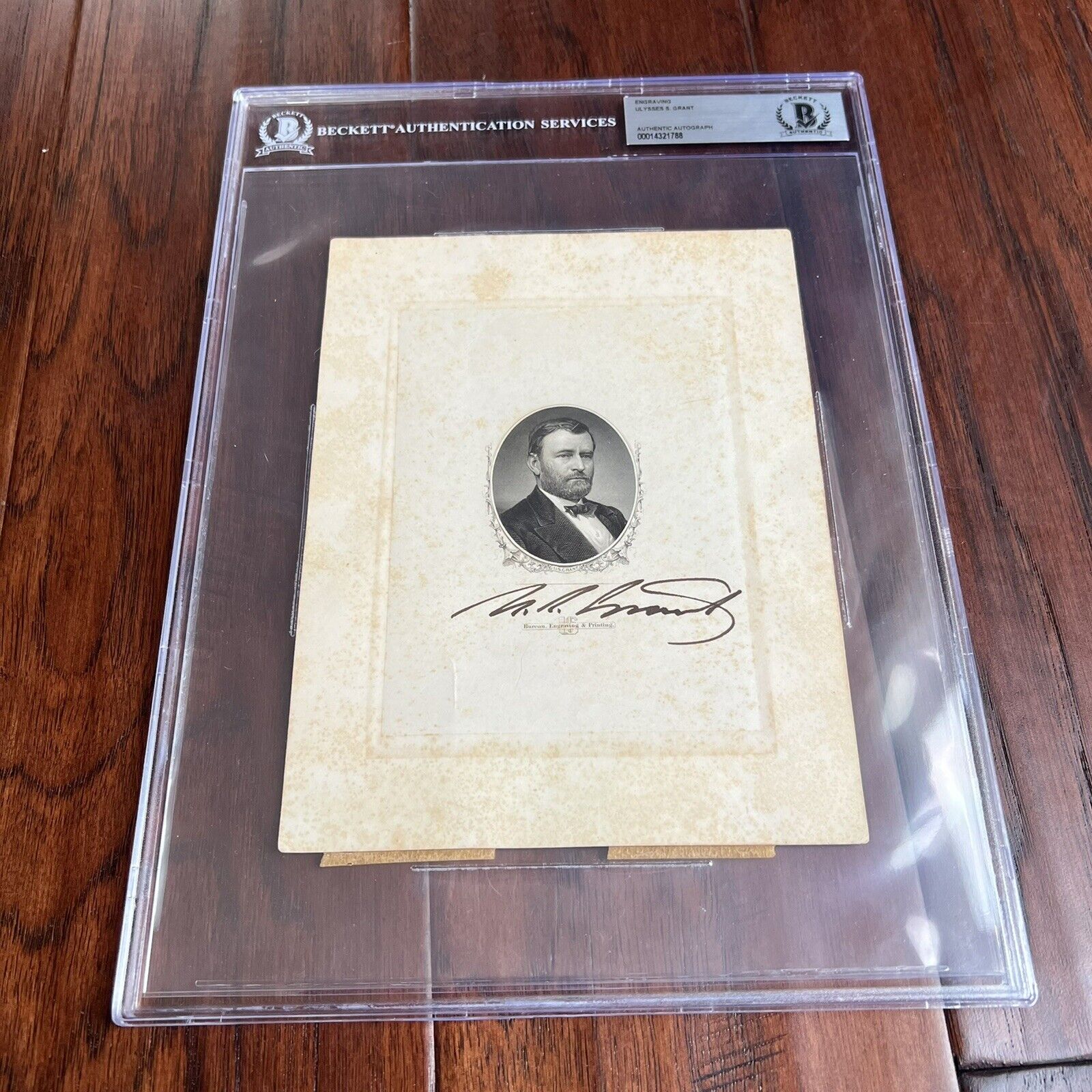 ULYSSES S. GRANT * Beckett BAS * Hand Signed U S Engraving Portrait Autograph