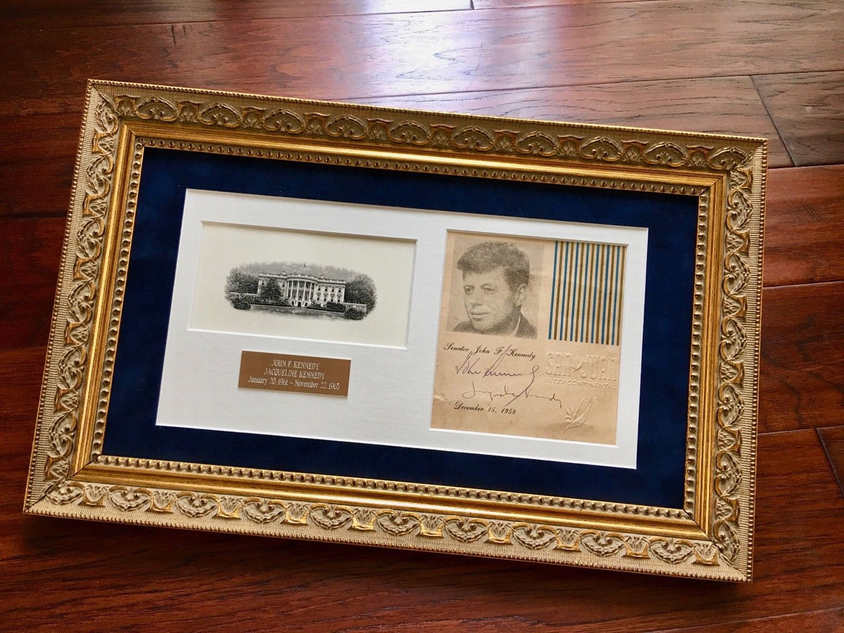 JOHN F. KENNEDY * JACQUELINE KENNEDY Scarce AUTOGRAPH Duo Signed * JFK 1958