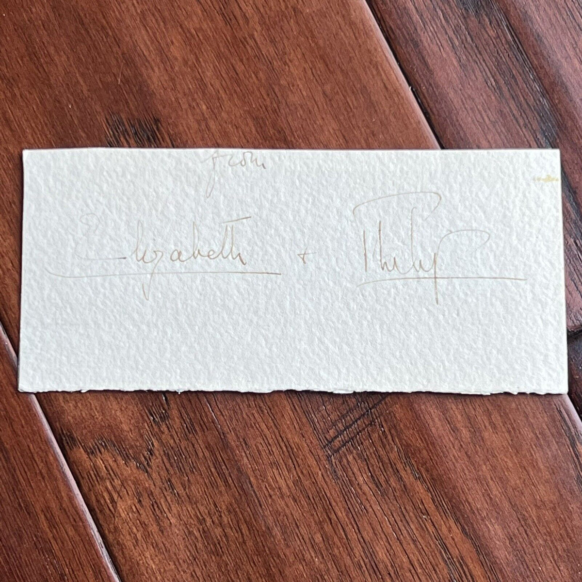 QUEEN ELIZABETH II * JSA LOA * Cut Signature Autograph Signed With Prince Philip
