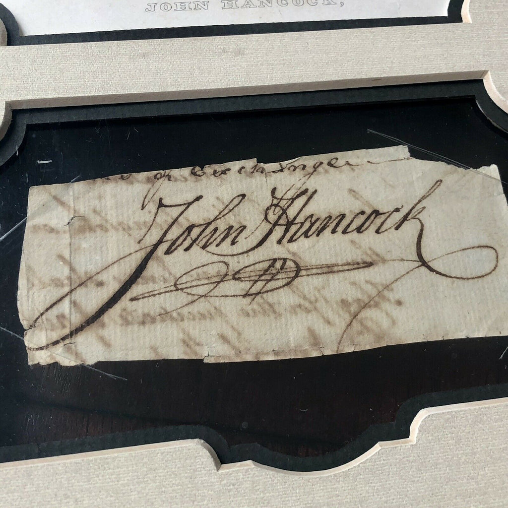 JOHN HANCOCK * JSA LOA * Autograph Cut Signature Signed Re: "George Washington"