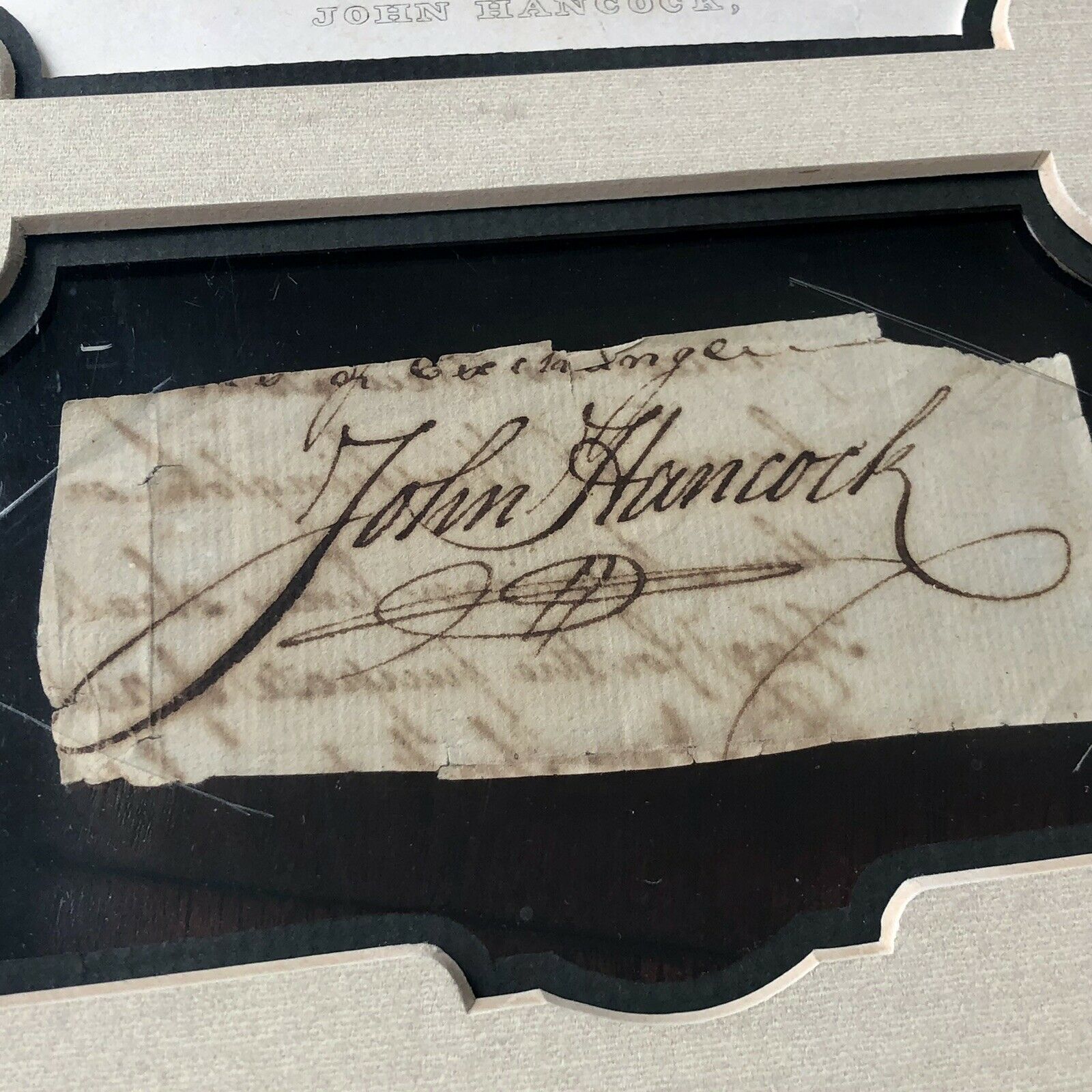 JOHN HANCOCK * JSA LOA * Autograph Cut Signature Signed Re: "George Washington"