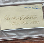CHESTER A. ARTHUR * PSA/DNA * AUTOGRAPH White House Card SIGNED * as PRESIDENT